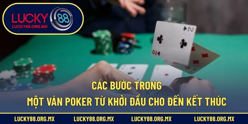 Luật Chơi Poker - Nắm Chắc Luật, Nâng Cao Tỷ Lệ Chiến Thắng Các bước trong một ván Poker từ khởi đầu cho đến kết thúc